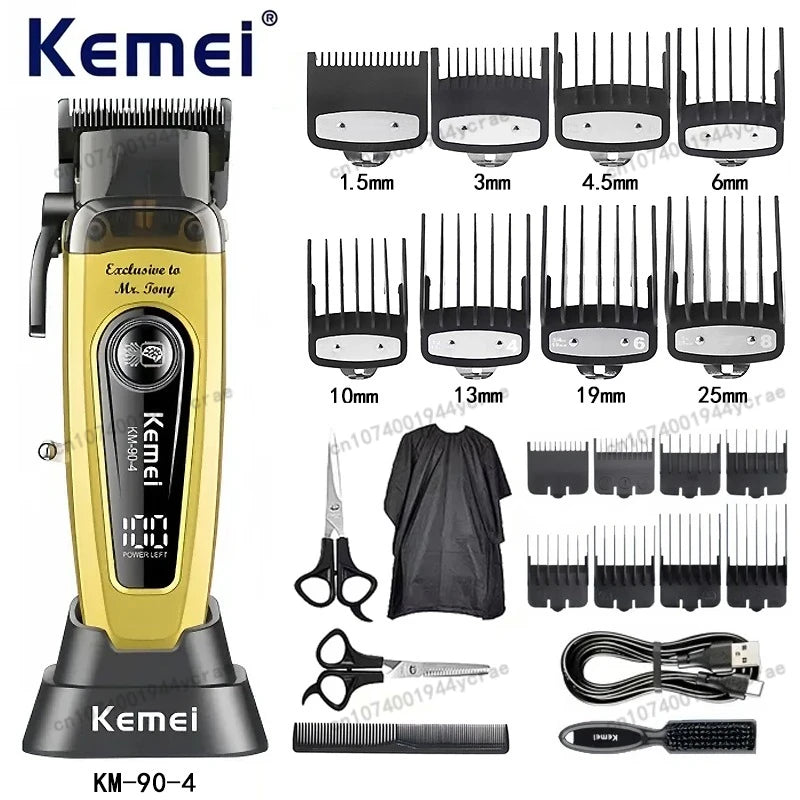Professional Hair Clipper KM-90-5,KM-90-4 Electric Hair Trimmer Set For Men Rechargeable Cordless Haircut Machine for Barber