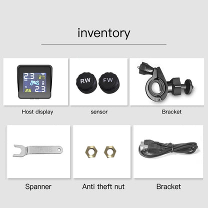 High-precision Solar TPMS Tire Pressure Tyre Temperature Monitoring Alarm System Wireless Motorcycle Replacement Parts