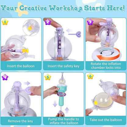 Children Sticky Balloon Maker kit Bubble Inflatable Toy Set  Inflator Machine Handmade DIY Educational Toy Gift Boys girls