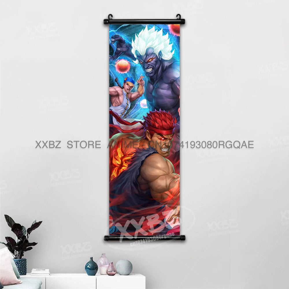 Fighting Game Street Fighter Home Decoration Hanging Painting Gouken Figures Wall Artwork Scrolls Picture Canvas Print Poster
