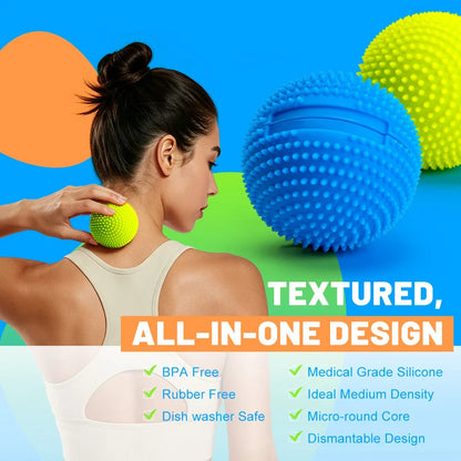 Detachable Foot Neuro Massage Ball with Spikes Pilates Yoga Sports Fitness Muscle Relaxation Massage Ball for Body Hand Therapy
