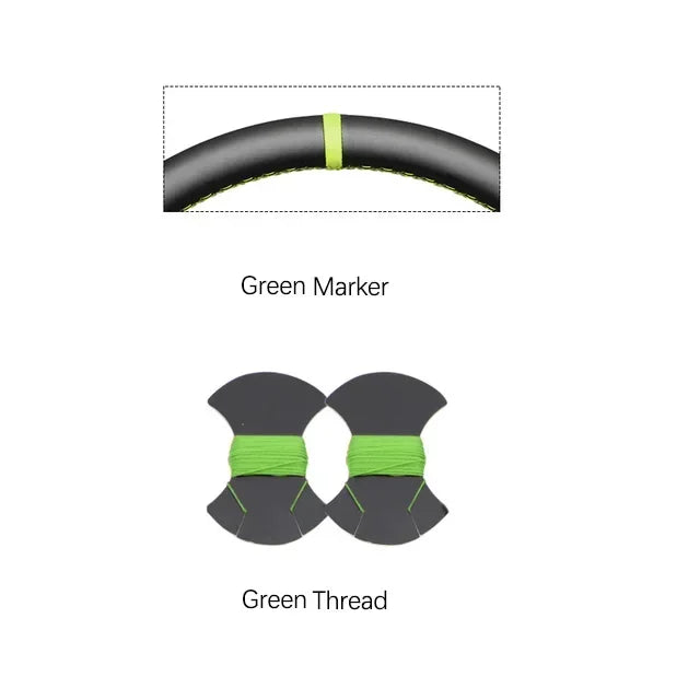 Black Faux Leather Car Steering Wheel Cover for Seat Ibiza (6J) 2008-2015 MII 2013-2020