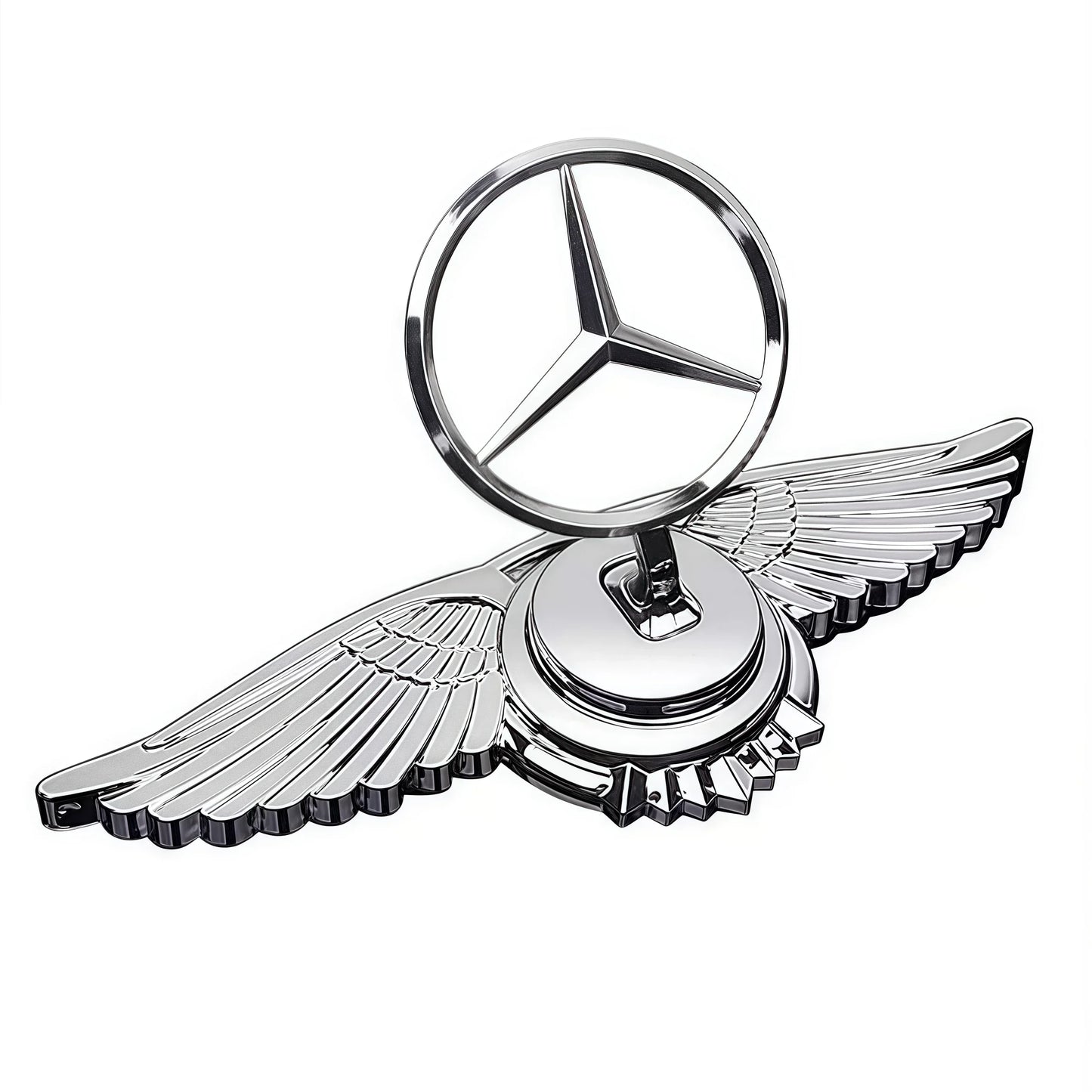 Emblem Badge for Car Hood Front Chrome Logo Luxurious Plated for Mercedes Benz Hood with Wing for C200 R300 E260 S450 S350