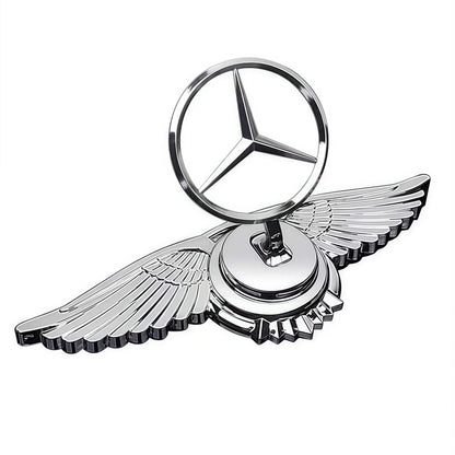 Emblem Badge for Car Hood Front Chrome Logo Luxurious Plated for Mercedes Benz Hood with Wing for C200 R300 E260 S450 S350