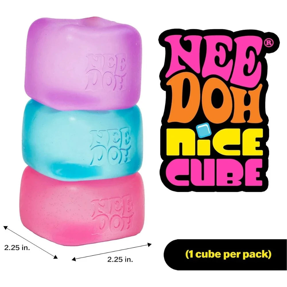 .Trending Nee Doh Jellyfish & Cube Squish Toy, Soft Jelly Squeeze Stress Relief Fidget Toy, Sensory NeeDoh for Kids & Adults