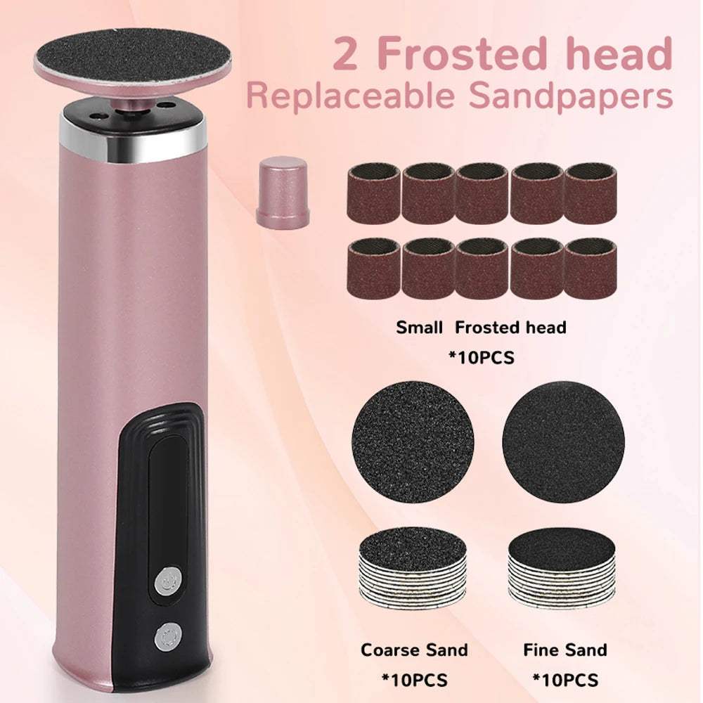 Wireless Electric Foot Grinder Rechargeable Foot Callus Remover Feet File Heel Dead Skin Removal Professional Pedicure Tool