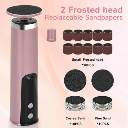Wireless Electric Foot Grinder Rechargeable Foot Callus Remover Feet File Heel Dead Skin Removal Professional Pedicure Tool