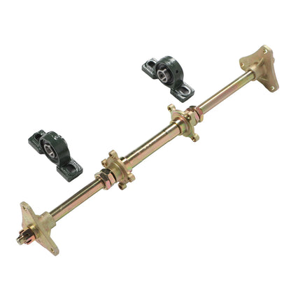 24inch Rear Axle Shaft Kit Flanges Fixing Mounts Heavy Duty High Strength DIY Rear Axle Kit for 50‑150CC for Drift Trikes