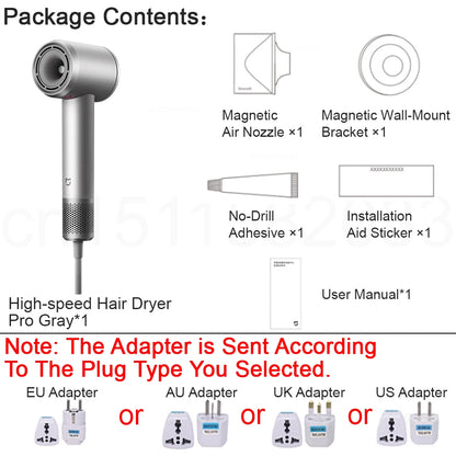 MIJIA High‑Speed Hair Dryer Pro,110k RPM,70 m/s Air,8 Airflow Modes,50 °C Constant Temp,200M Ions,CN Version With Ada