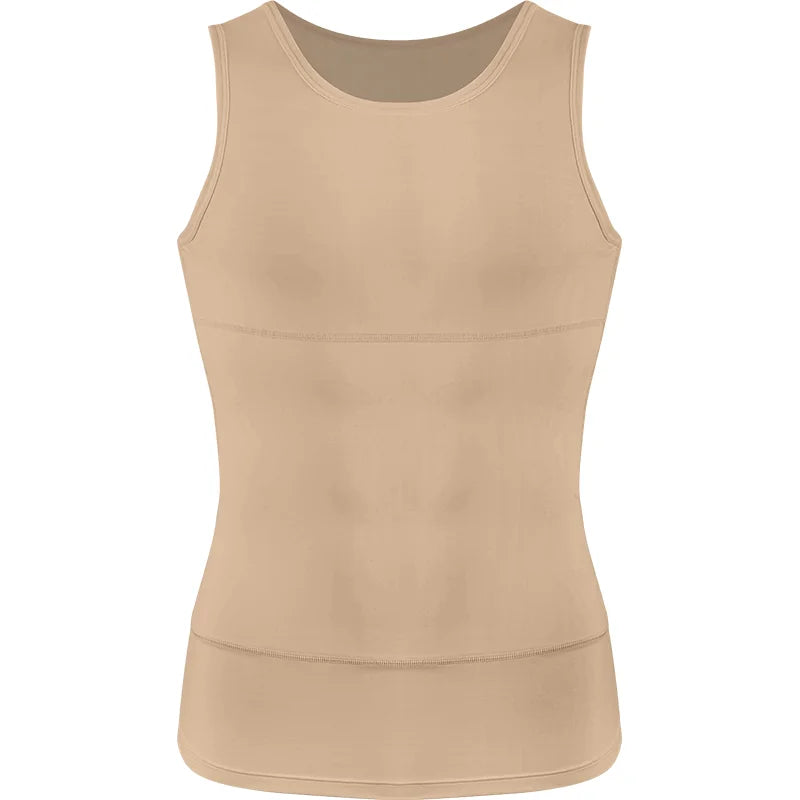 Men Double Layer Vest Sleveless Body Shaper Slimming Compression Undershirt M-4XL Waist Trainer Top Belly Control Shapewear