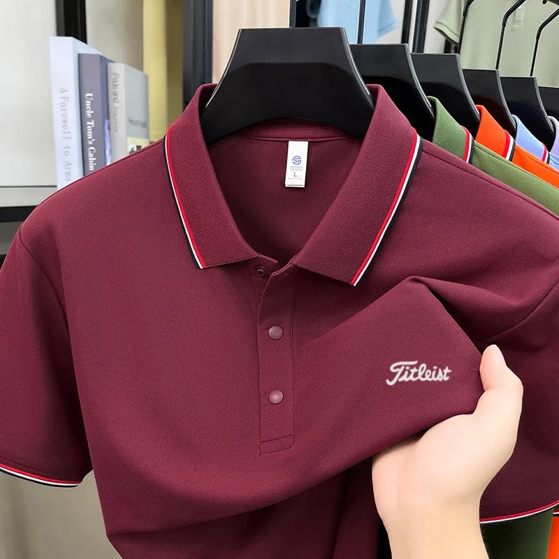 Luxury Men's Polo Shirt Summer Quick-dry Cooling Breathable Short Sleeve Versatile Business Golf Fashion Premium Embroider Tee