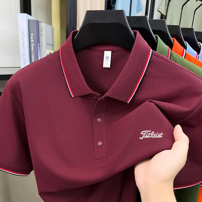 Luxury Men's Polo Shirt Summer Quick-dry Cooling Breathable Short Sleeve Versatile Business Golf Fashion Premium Embroider Tee