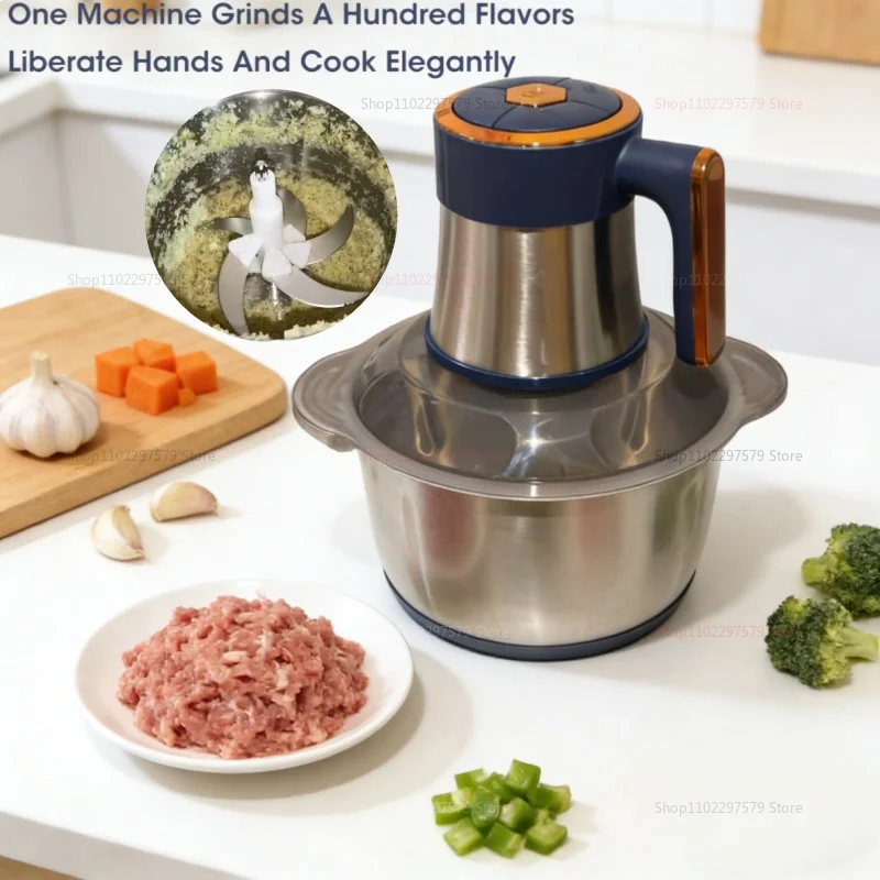 Electric Meat Grinder 304 Stainless Steel Food Chopper Multi Function Vegetable Fruit Pepper Garlic Mincer Baby Food Blender
