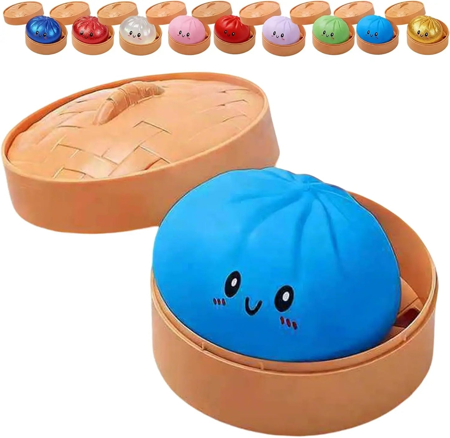 Glitter Dumpling Squishy Toy with Box Soft Sensory Squeeze Stress Relief Fidget Toy Cute Dumpling Slow Rising Gift for Kids Adul