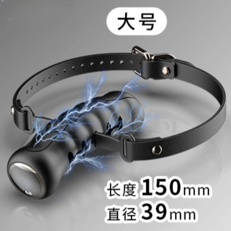 2026 New Silicone Black Electric Shock Mouth Gag Adjustable SM Gear Adult Toy Alternative Play Couple Training Adult Game Gag18+