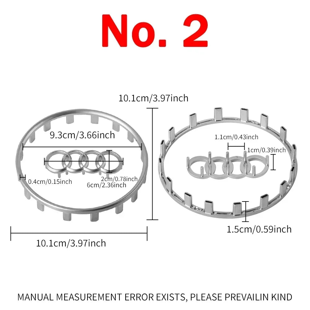 Automobile Steering Wheel Logo Bright Frame Strip Electroplated Car Logo Sticker For Audi A3 A4 B8 8P B9 8V A5 A6 C7 A7 Q3 Q5 Q7