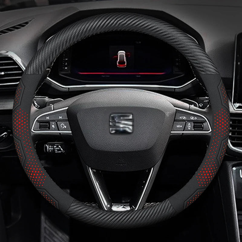 Compatible with Seat Leon, Ibiza, Arona, Octavia, Ateca steering wheel cover/accessory/protector.