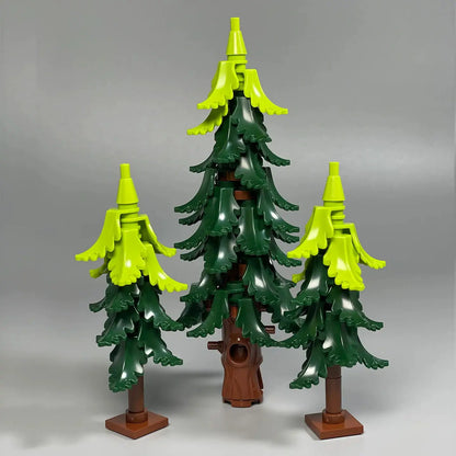 MOC City Garden Building Block Set – DIY Assembly Pine & Pine And Cypr, Street View Forest Plants, Trunk Leaves Grass Accessorie