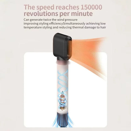 Professional 6 in 1 Cold Hot Air Styling Brush Hair Dryer Curling Iron Straightener Flat Iron 1700W Fast Dry Voluminous Waves