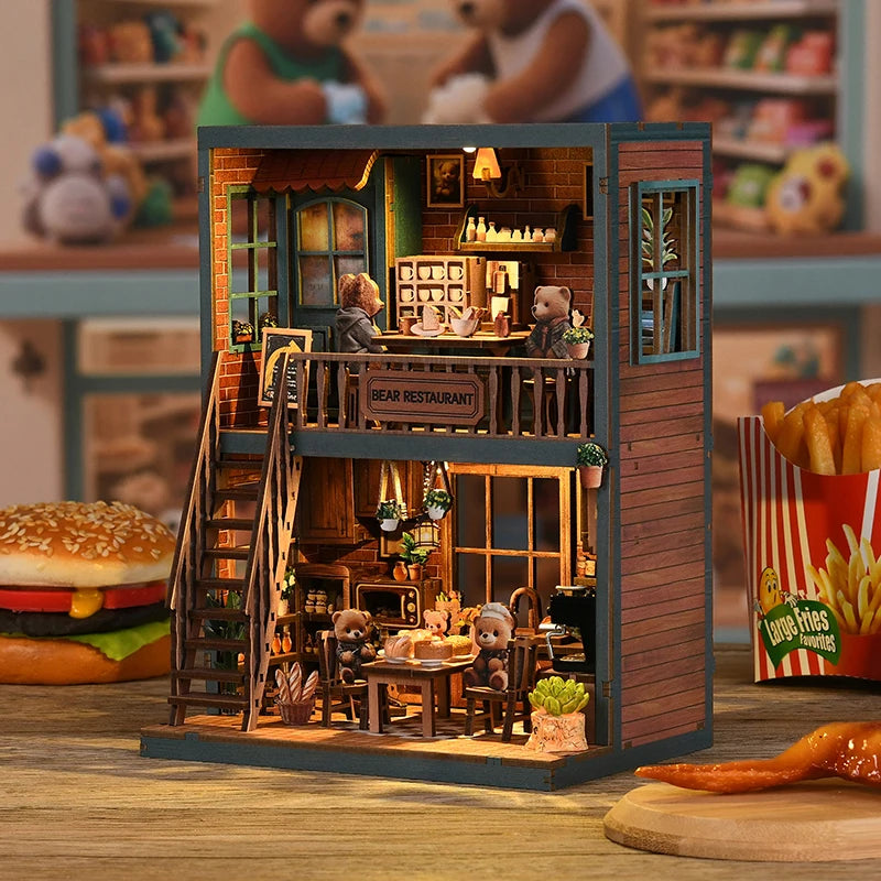 Wooden Mini DIY Doll House Kit Handmade Room 3D Puzzle Assembly Building With Furniture For Friends Christmas Gifts Dollhouse