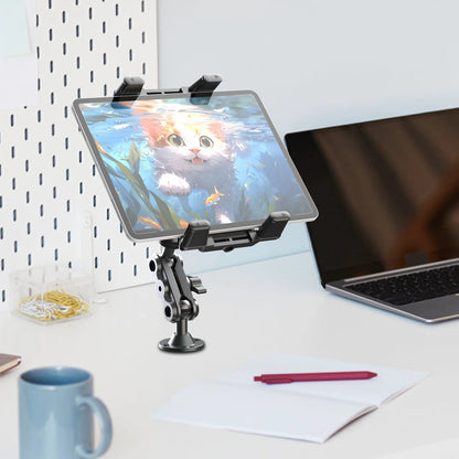 Heavy Duty Tablet Holder Wear Resist 2-Stage Phone Stand 360 Degree Rotable Car Dashboard Phone Mount for Car Bike Boats Trucks