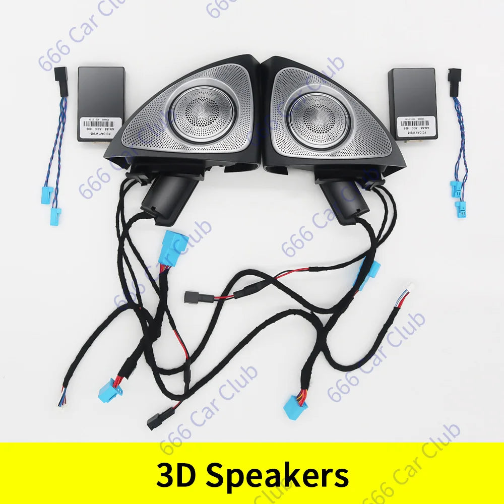 3/12/64 Colour Car LED Ambient Light For Mercedes-Benz C GLC Class Coupe W205 C43 C63 X253 LED Air Vent Speaker Decorative Lamp