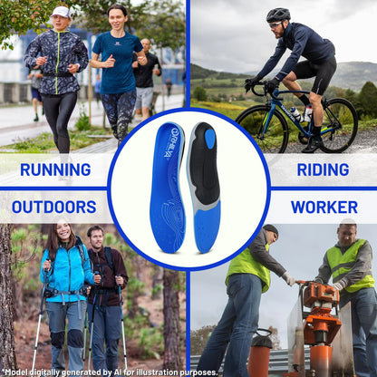 Plantar Fasciitis Pain Relief Men Orthotics Shoes Insole Arch Support Work Boot Inserts Flat Feet Women Heel Spur Absorb Shock