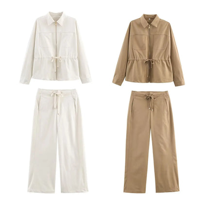 Autumn Pants Sets Women's 2025 New Fashion Loose Elegant Warm Women's Sets Chic Street Travel Holiday Autumn 2-piece Suits