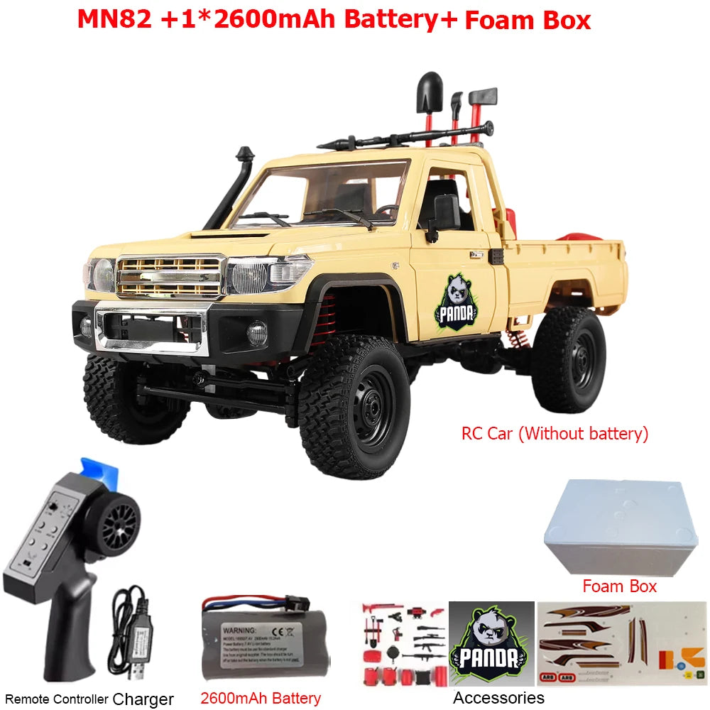 MN82PRO MN82 1/12 RC Car 4WD 2.4G Remote Control Car Simulation Classic All-terrain Off-road LED Light RC Truck Toys As Kid Gift