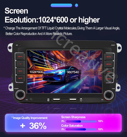 2Din Car Radio Android for Volkswagen Golf 5 6 Polo Passat B6 B7 CC Skoda Jetta Universal Multimedia Carplay Wifi GPS Navigation
