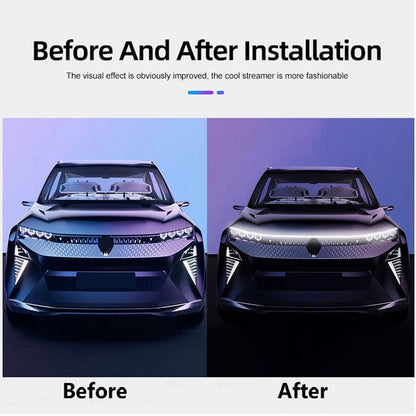 LED Car Hood Light With Turn Signal Yellow Scan Starting DRL Dynamic Daytime Running Lights Auto Decorative Ambinet Lamp 12V