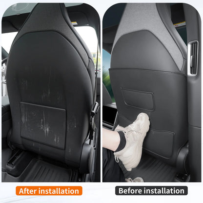 For 6-seater Tesla Model YL seat anti kick pad, Model Y L first row seat backrest protection pad, child anti kick pad, 2pcs