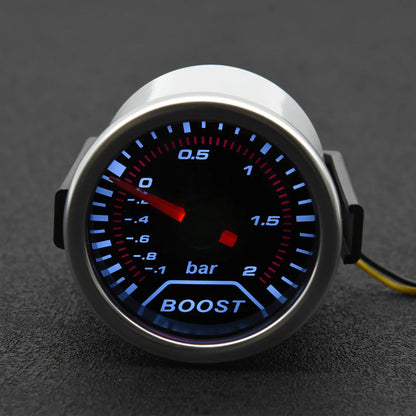 12V Boost Gauge Water Temp  2" 52mm LCD Display Turbo RPM Tachometer Oil pressure gauge with sensor -1-2.0-3.0 bar Racing Meter