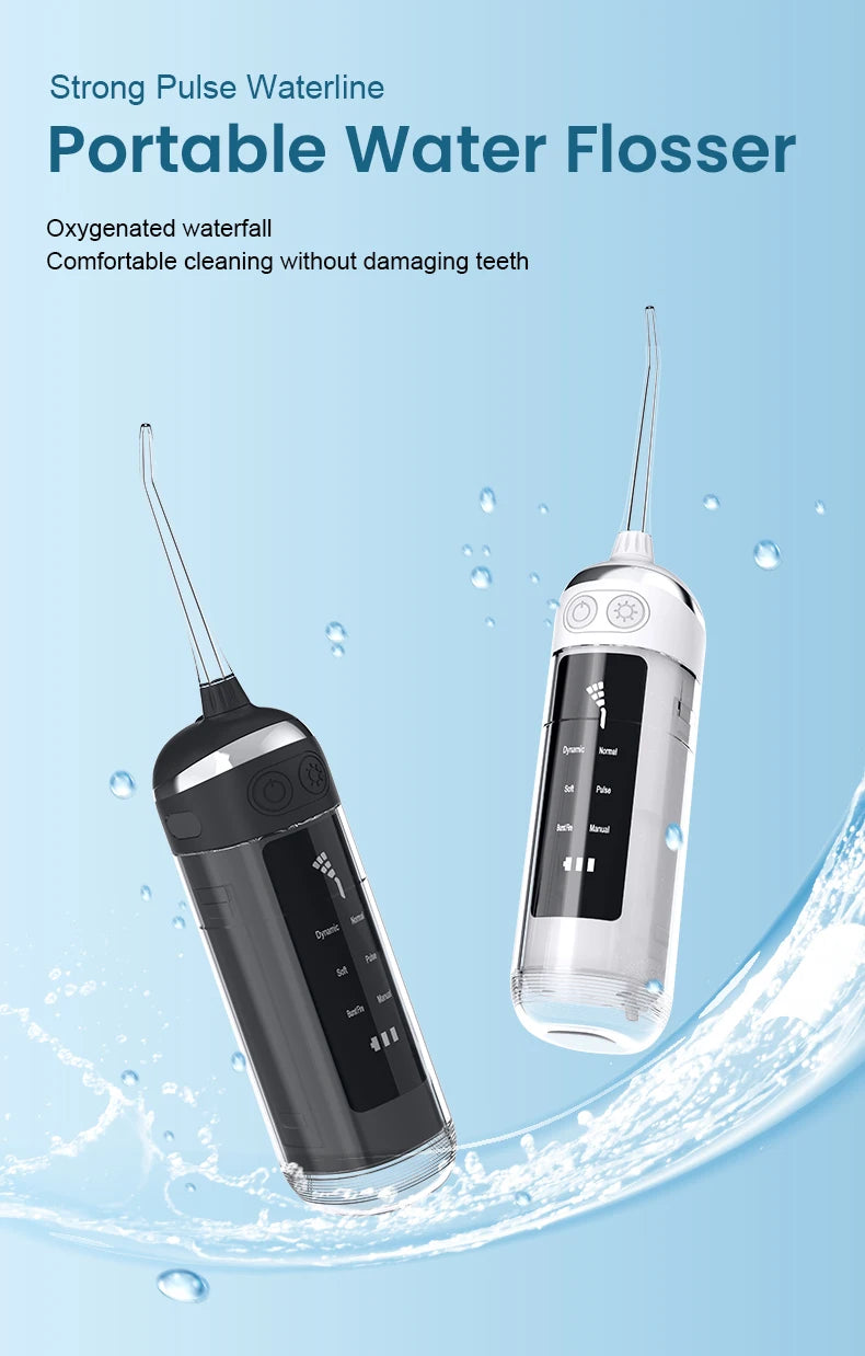 Mini portable oral irrigator, 6 cleaning modes, equipped with a portable bag, suitable for home travel, easy and portable