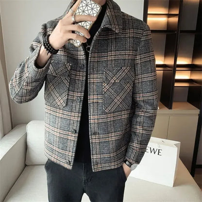 Male Coats Slim Fit High Quality Men's Wool & Blends Jackets Vintage Joker Harajuku Casual Luxury Designer Cheap Clothes Offer