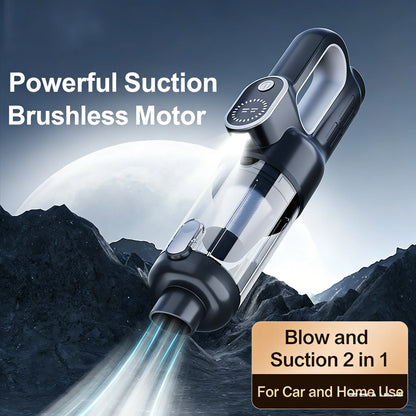 Handheld Brushless Vacuum Cleaner Cordless Strong Suction Portable Hand Vacum for Home Car Mini Rechargeable with LDE Car Clean