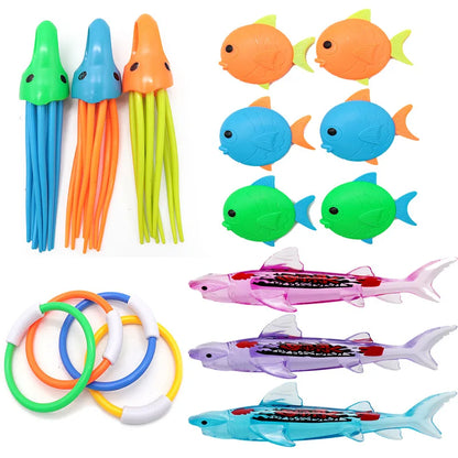 Summer Swimming Diving Toys Set Pool Swim Ring Water Sports Play Game Diving Stick Underwater Accessories Grabbing Toys for Kid