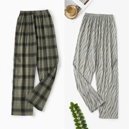 Pajama Pants Men's Pants Autumn and Winter 2025 New Printed Loose Pants Pure Cotton Spring & Fall Home Pants