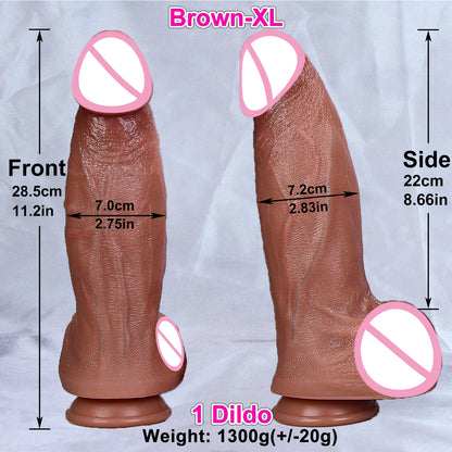4 Sizes Realistic XXL Thick Penis Soft Silicone Dildo Male Genitals Vaginal Masturbation Suction Cup Dick Woman Anal Sex Toys