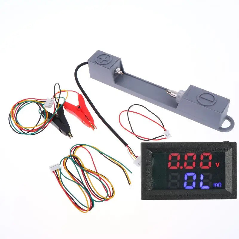 0.56 Inch Dual Digital Display Battery Voltmeter Resistor Tester Red Blue Display DC4-12V VR452 Internal Resistance Tester 1Set