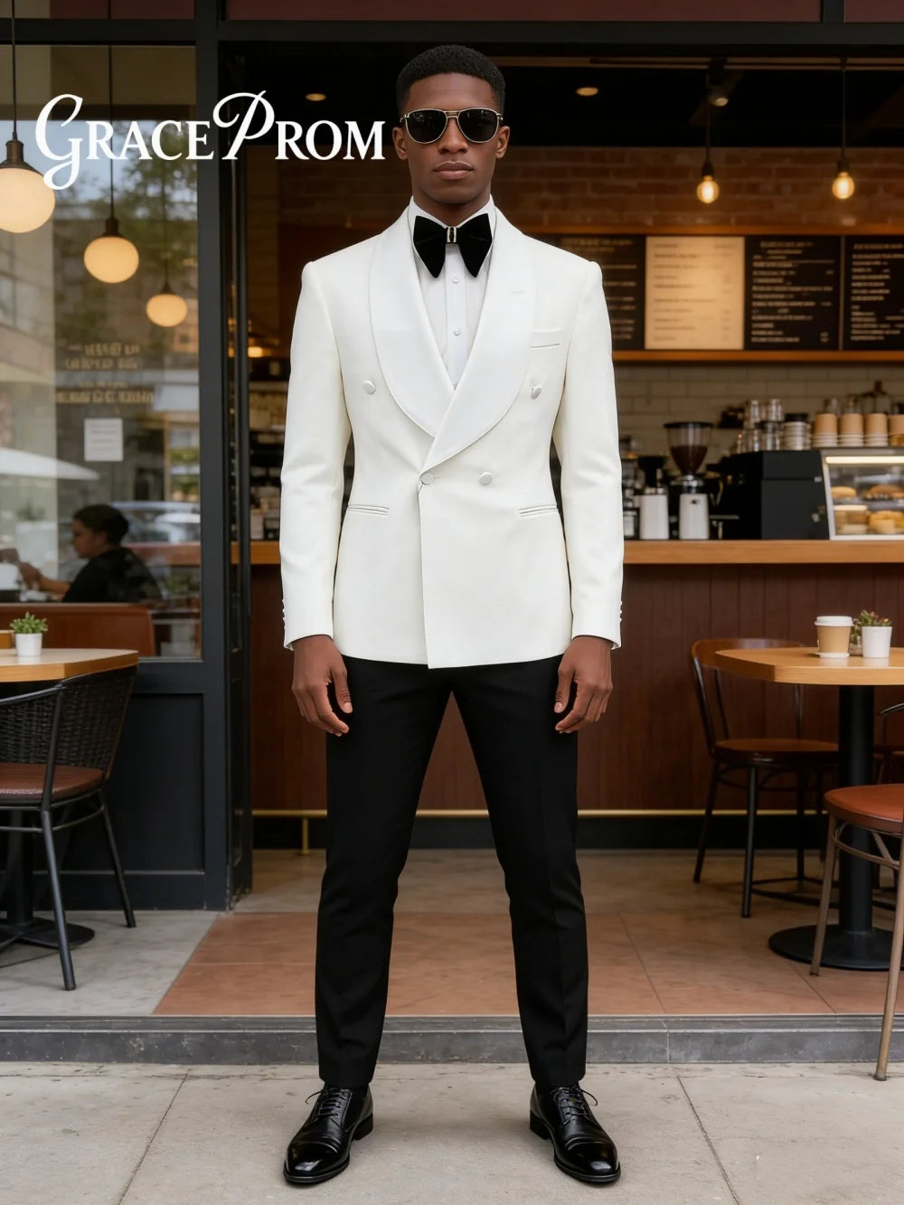 Formal Shawl Collar Men 2 Piece Set Classic Double Breasted Tuxedo Suit Fit Groom Groomsmen Classic Mens Office Suit Set