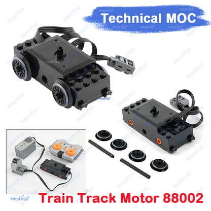 Train Track Motor 88002 MOC Technical Parts Power Functions Building Block Bricks Power Up Compatible with legoeds Car Toys