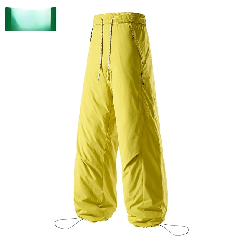 Thickened down Trousers for Men And Women Warmth Outdoor Casual Straight Leg Long Pants Duck Feather Filling Winter Fashion