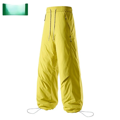 Thickened down Trousers for Men And Women Warmth Outdoor Casual Straight Leg Long Pants Duck Feather Filling Winter Fashion