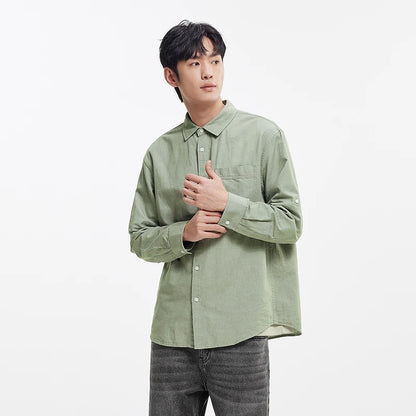 Semir Long Sleeve Shirt Men Cotton and Linen Shirt Coat 2025 New Summer Style Top for Commuting and Leisure