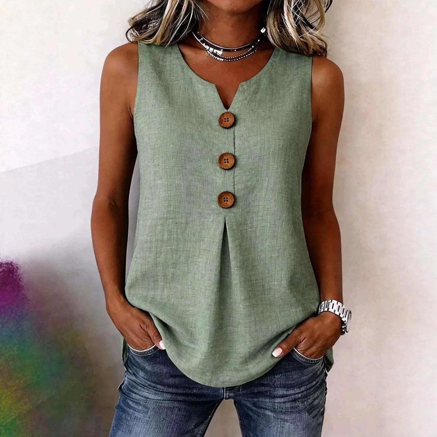 Solid Casual Loose Sleeveless Blouses For Women Fashion Summer Women's Oversized Shirts And Blouses Elegant Youth Female Tops