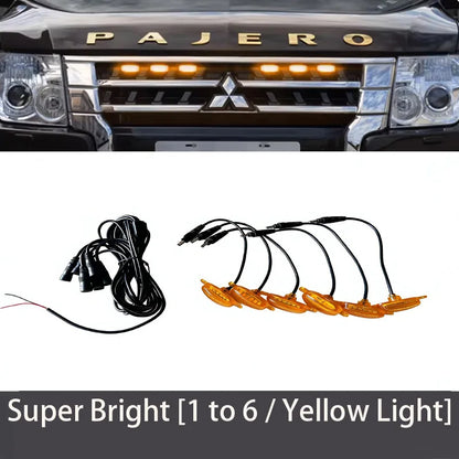 4Pcs 6Pcs Front Grille LED Lights For Mitsubishi Pajero Montero Sport  Outlander Amber DRL Daytime Running Warning Lamps