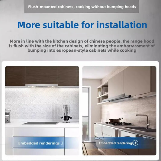Internal circulation range hood, pull-out range hood, built-in mini home/small apartment concealed range hood