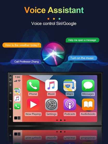 XIMA 7 Inch 2 Din Wireless Carplay Android Auto Car Radio Multimedia Video MP5 Player With BT FM Stereo Autoradio Audio USB TF