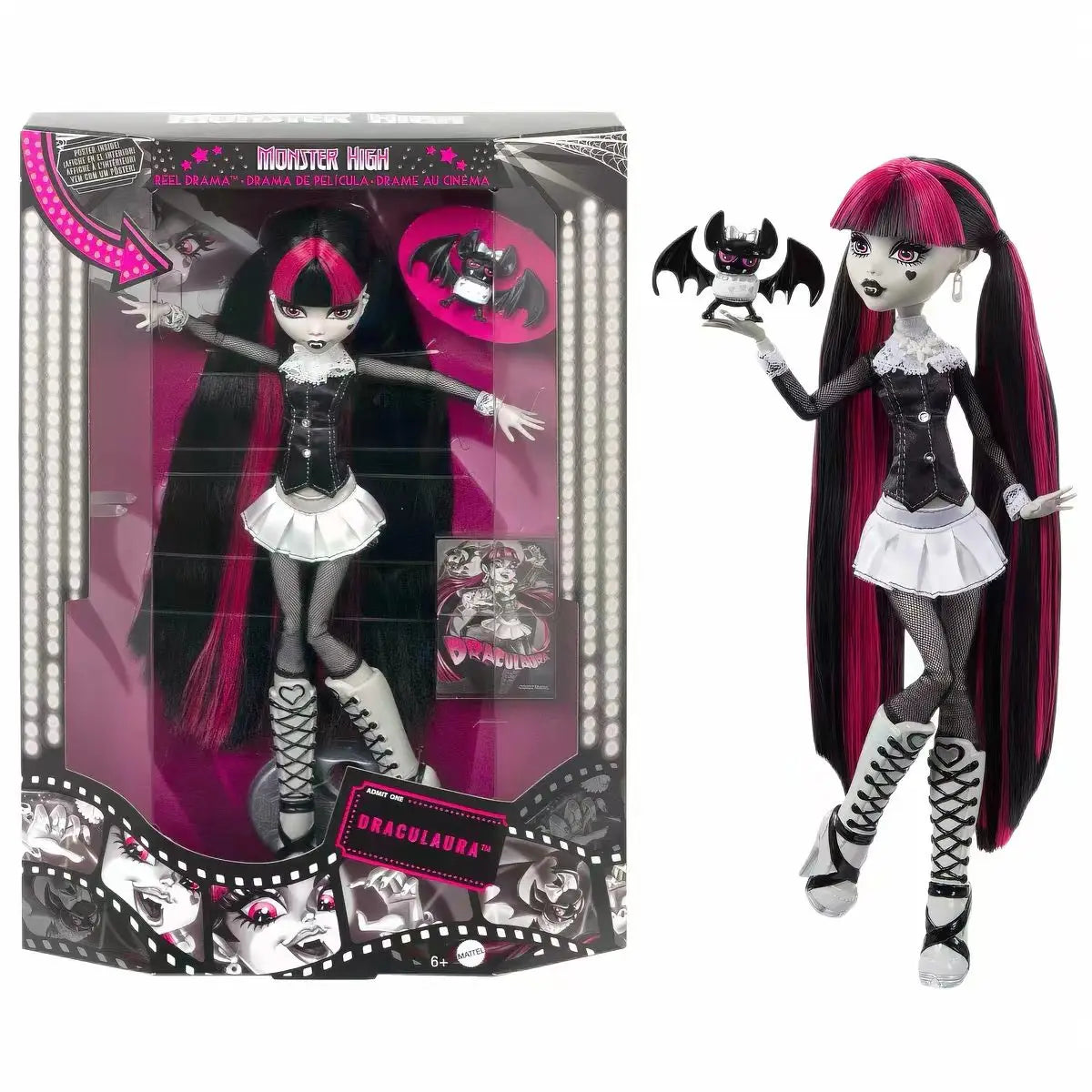Monster High Reel Drama Lagoona Blue G1 Classic Black White Reproduction Collectible Fashion Doll For Adult Collectors